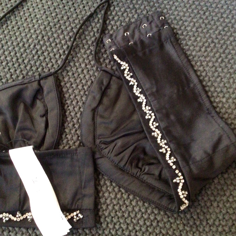 ZARA SATIN CROP TOP WITH RHINESTONES, XS - Picture 10 of 11
